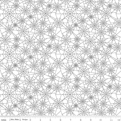 Seasonal Basics Spider Webs White Halloween Riley Blake Fabric by the Yard - Ray of Sonshine Design