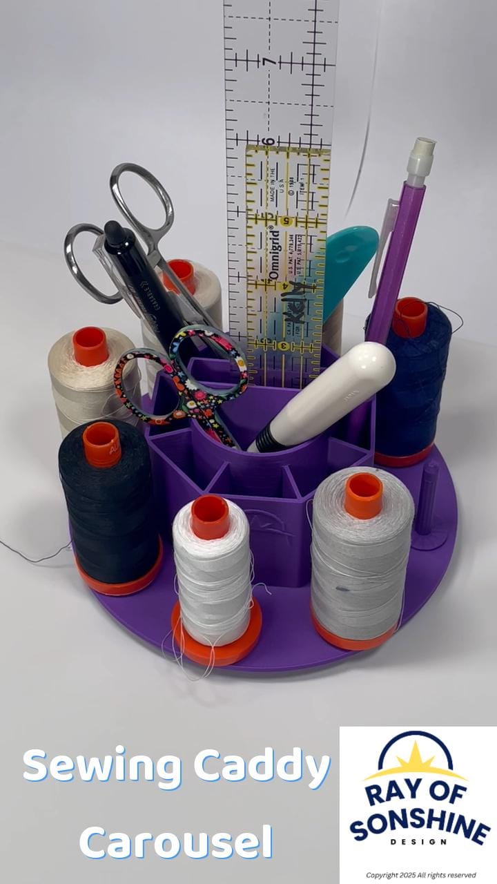 Sewing Caddy Carousel, Thread Holder and Tool Organization - Ray of Sonshine Design
