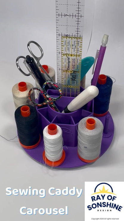 Sewing Caddy Carousel, Thread Holder and Tool Organization - Ray of Sonshine Design