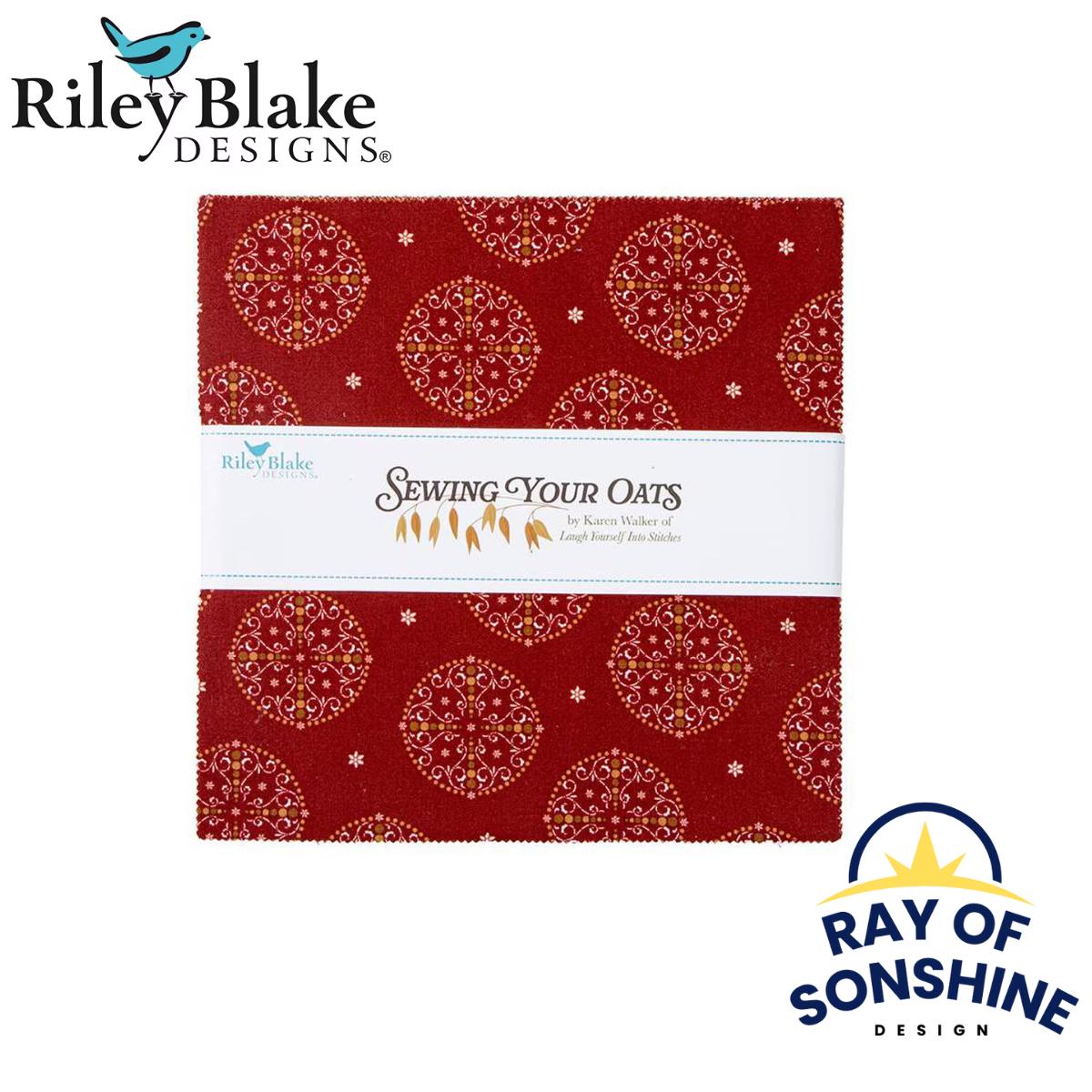 Sewing Your Oats Layer Cake 10" Stacker Bundle - Riley Blake Designs - 42 piece Precut - Quilting Cotton Fabric - Ray of Sonshine Design