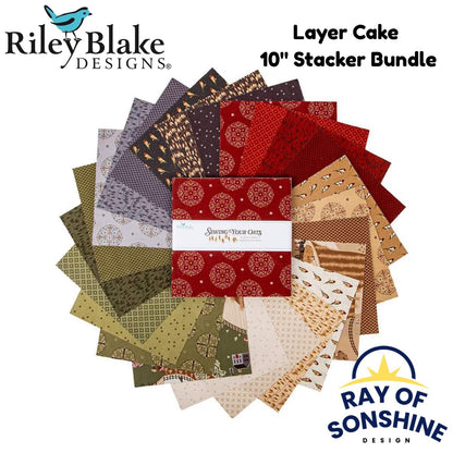 Sewing Your Oats Layer Cake 10" Stacker Bundle - Riley Blake Designs - 42 piece Precut - Quilting Cotton Fabric - Ray of Sonshine Design