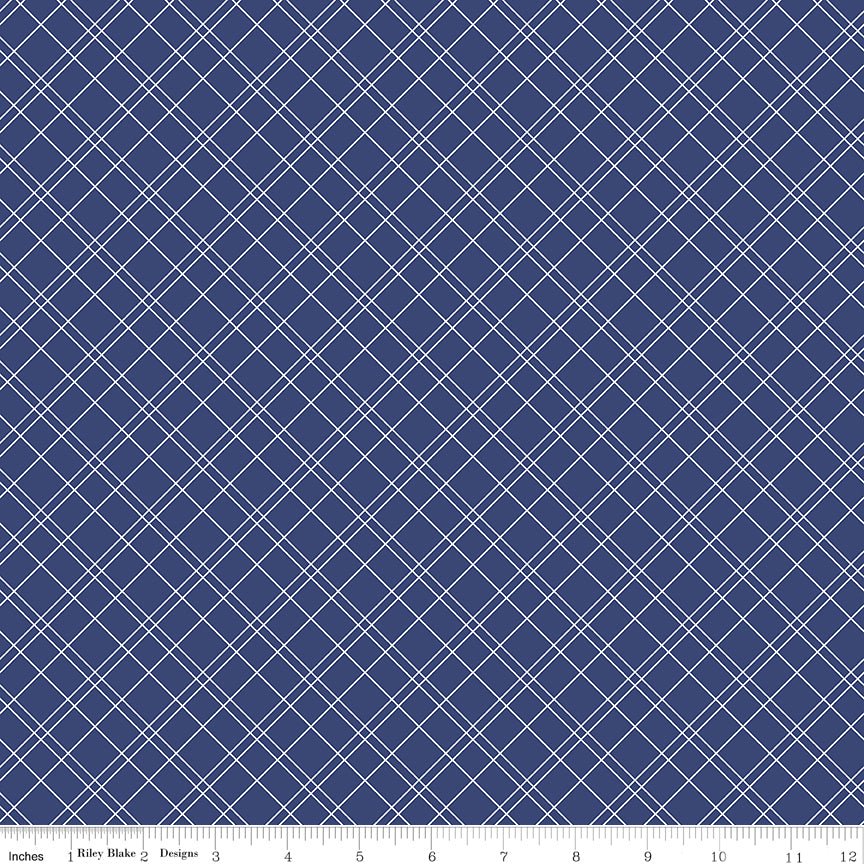 Simple Pleasures Grid Navy - Ray of Sonshine Design
