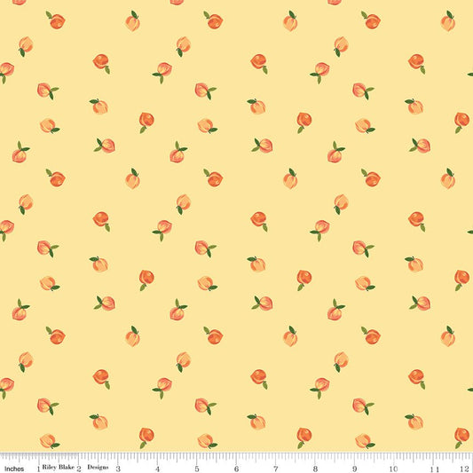 Southern Charm Peaches Yellow Riley Blake Fabric by the Yard - Ray of Sonshine Design