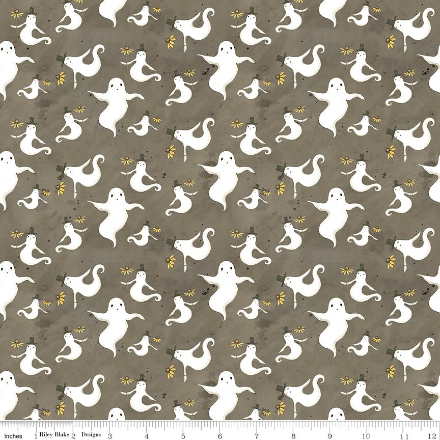 Spooky Ghosts Tombstone Fabric by the Yard or Fat Quarter - Teresa Kogut for Riley Blake Designs - Ray of Sonshine Design