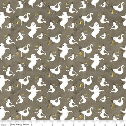 Spooky Ghosts Tombstone Fabric by the Yard or Fat Quarter - Teresa Kogut for Riley Blake Designs - Ray of Sonshine Design