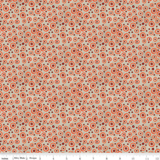 Spooky Polka Dots Gray Halloween Teresa Kogut Fabric by the Yard - Ray of Sonshine Design