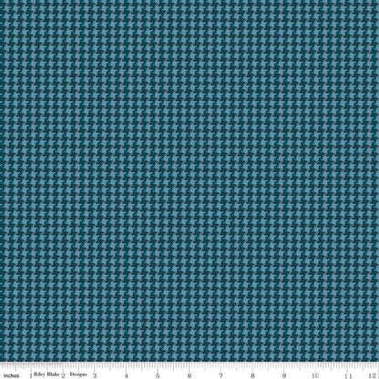 Stitcher's Houndstooth Blue - Double Napped Flannel by the yard - Riley Blake Designs - F15555 - BLUE - Ray of Sonshine Design