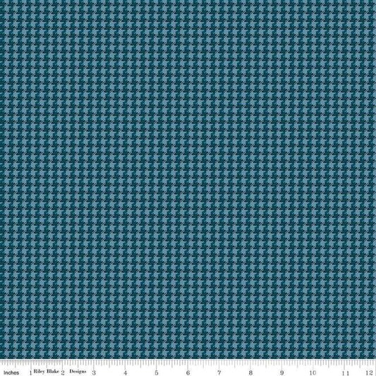 Stitcher's Houndstooth Blue - Double Napped Flannel by the yard - Riley Blake Designs - F15555 - BLUE - Ray of Sonshine Design