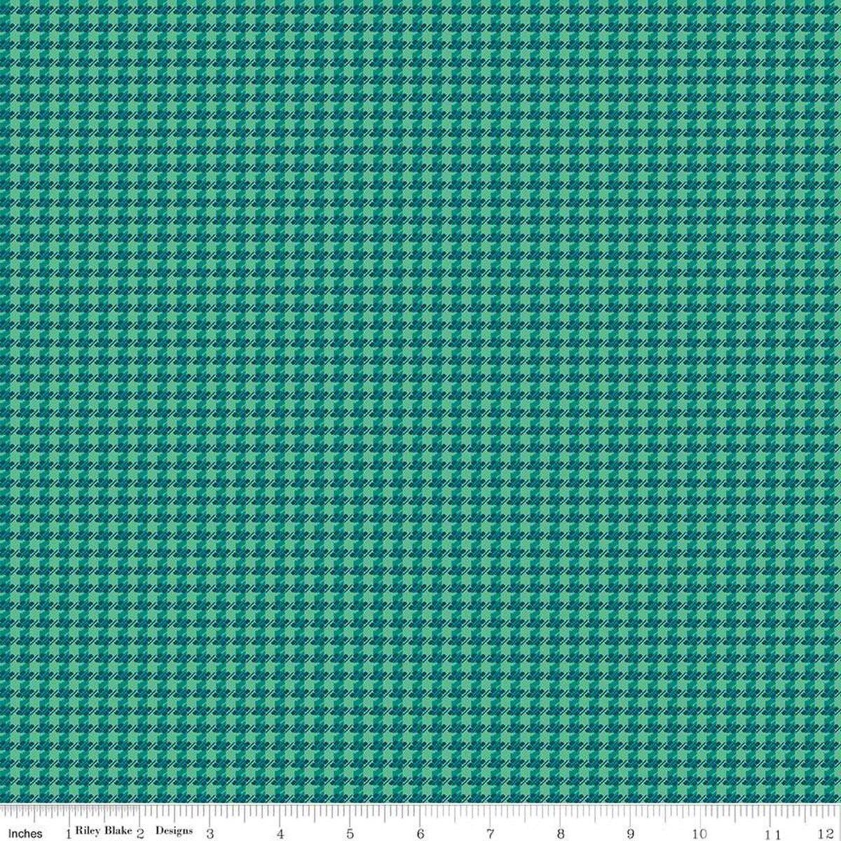Stitcher's Houndstooth Caribbean - Double Napped Flannel by the yard - Riley Blake Designs - F15555 - CARIBBEAN - Ray of Sonshine Design