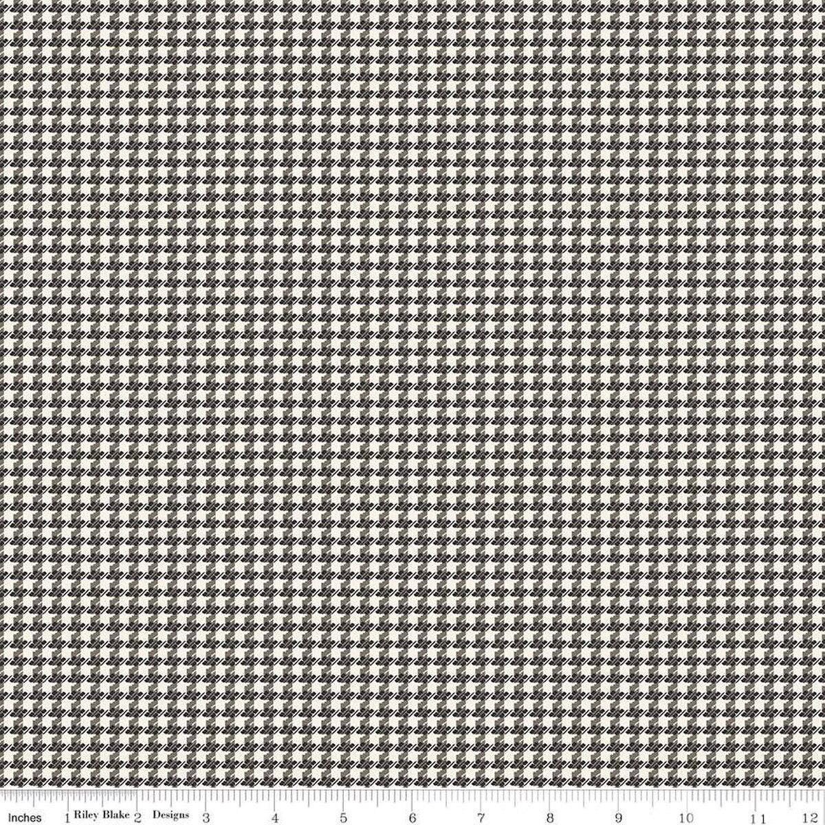 Stitcher's Houndstooth Charcoal - Double Napped Flannel by the yard - Riley Blake Designs - F15555 - CHARCOAL - Ray of Sonshine Design
