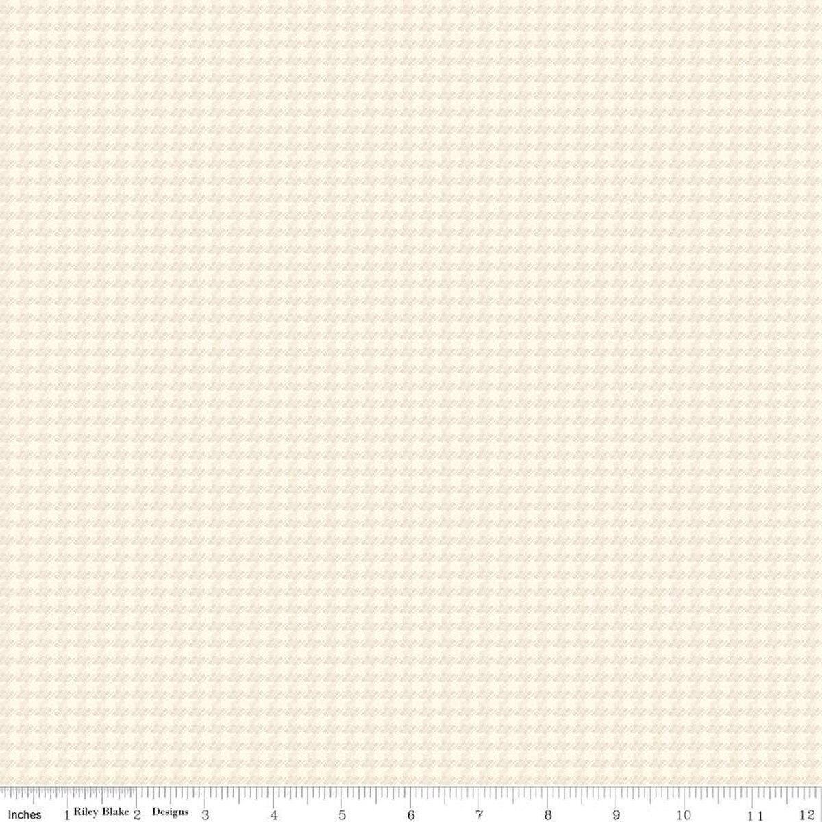 Stitcher's Houndstooth Cream - Double Napped Flannel by the yard - Riley Blake Designs - F15555 - CREAM - Ray of Sonshine Design