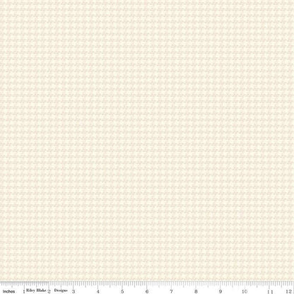 Stitcher's Houndstooth Cream - Double Napped Flannel by the yard - Riley Blake Designs - F15555 - CREAM - Ray of Sonshine Design