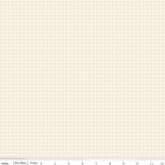 Stitcher's Houndstooth Cream - Double Napped Flannel by the yard - Riley Blake Designs - F15555 - CREAM - Ray of Sonshine Design