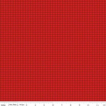 Stitcher's Houndstooth Red - Double Napped Flannel by the yard - Riley Blake Designs - F15555 - RED - Ray of Sonshine Design