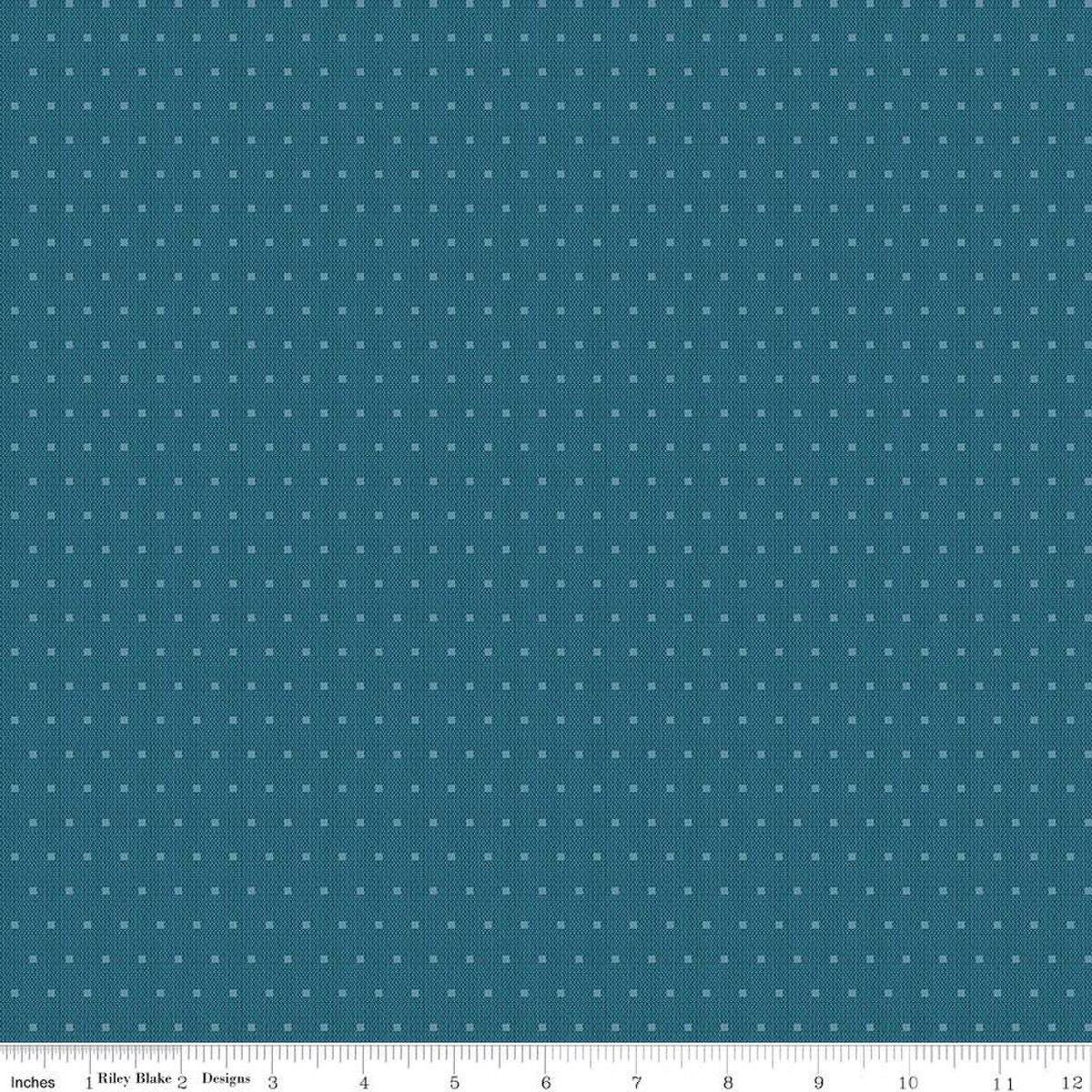 Stitcher's Shadow Dots Blue - Double Napped Flannel by the yard - Riley Blake Designs - F15550 - BLUE - Ray of Sonshine Design