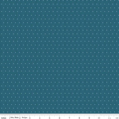 Stitcher's Shadow Dots Blue - Double Napped Flannel by the yard - Riley Blake Designs - F15550 - BLUE - Ray of Sonshine Design