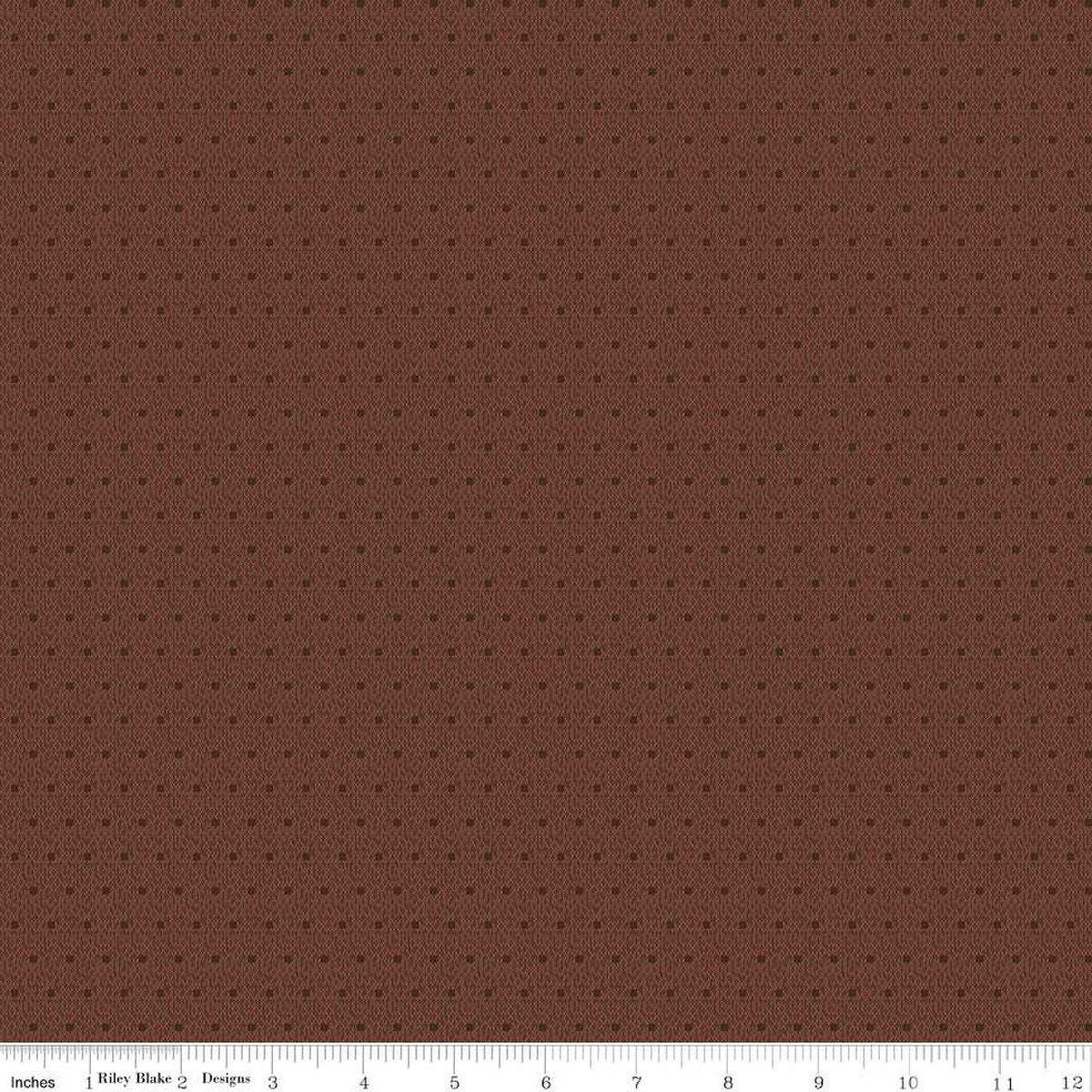 Stitcher's Shadow Dots Chocolate - Double Napped Flannel by the yard - Riley Blake Designs - F15550 - CHOCOLATE - Ray of Sonshine Design