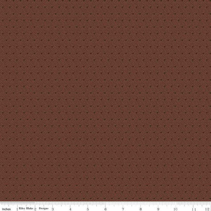 Stitcher's Shadow Dots Chocolate - Double Napped Flannel by the yard - Riley Blake Designs - F15550 - CHOCOLATE - Ray of Sonshine Design