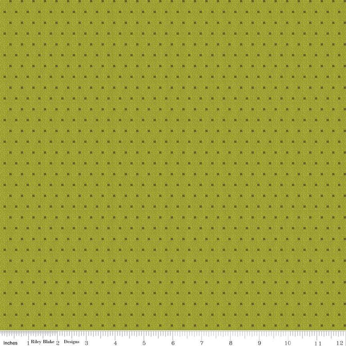 Stitcher's Shadow Dots Olive - Double Napped Flannel by the yard - Riley Blake Designs - F15550 - OLIVE - Ray of Sonshine Design