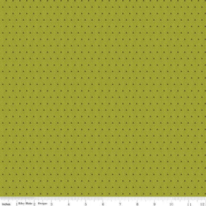 Stitcher's Shadow Dots Olive - Double Napped Flannel by the yard - Riley Blake Designs - F15550 - OLIVE - Ray of Sonshine Design