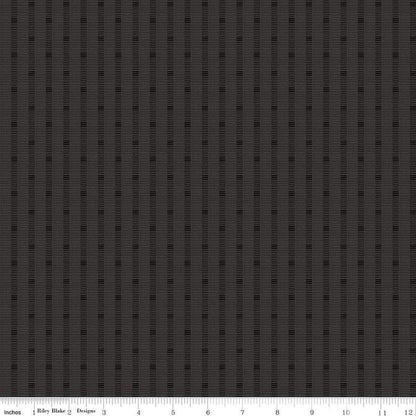 Stitcher's Shadow Stripe Black - Double Napped Flannel by the yard - Riley Blake Designs - F15551 - BLACK - Ray of Sonshine Design