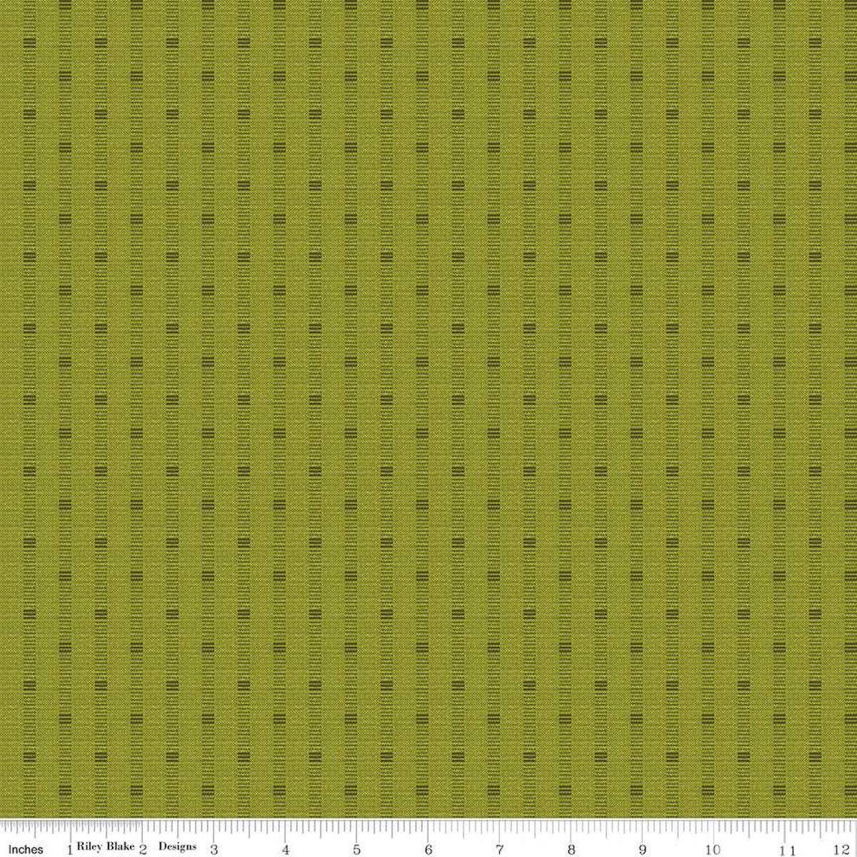 Stitcher's Shadow Stripe Olive - Double Napped Flannel by the yard - Riley Blake Designs - F15551 - OLIVE - Ray of Sonshine Design