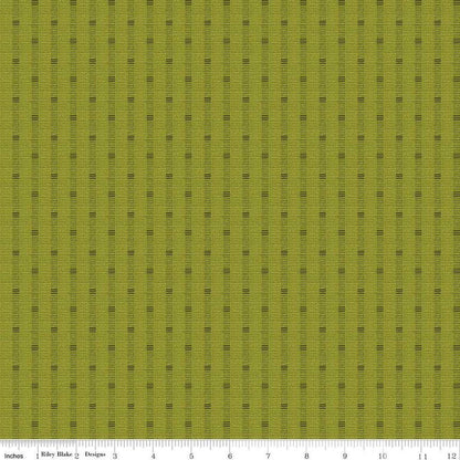 Stitcher's Shadow Stripe Olive - Double Napped Flannel by the yard - Riley Blake Designs - F15551 - OLIVE - Ray of Sonshine Design