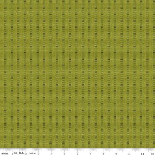 Stitcher's Shadow Stripe Olive - Double Napped Flannel by the yard - Riley Blake Designs - F15551 - OLIVE - Ray of Sonshine Design
