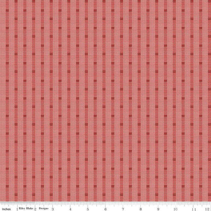 Stitcher's Shadow Stripe Red - Double Napped Flannel by the yard - Riley Blake Designs - F15551 - RED - Ray of Sonshine Design