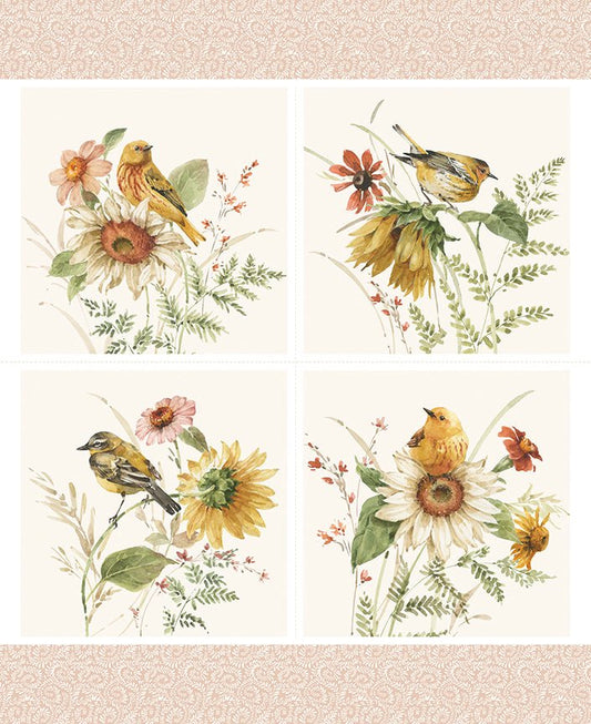Sunflower Whispers 35 1/2" x 43" Fabric Panel – Riley Blake Designs - Ray of Sonshine Design
