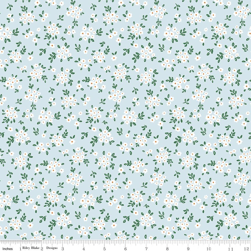 Sweet Cotton Tales Blooming Bliss Powder Riley Blake Designs Quilting Fabric by the Yard - Ray of Sonshine Design