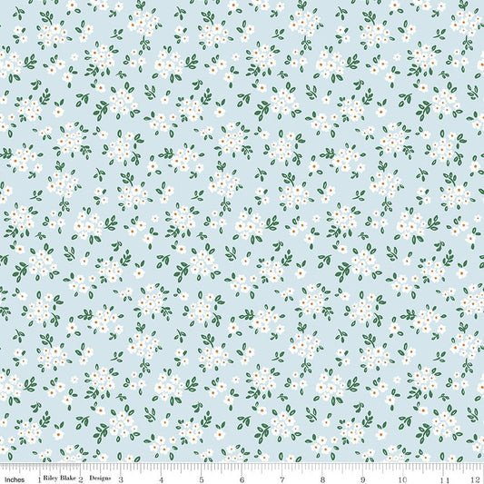 Sweet Cotton Tales Blooming Bliss Powder Riley Blake Designs Quilting Fabric by the Yard - Ray of Sonshine Design