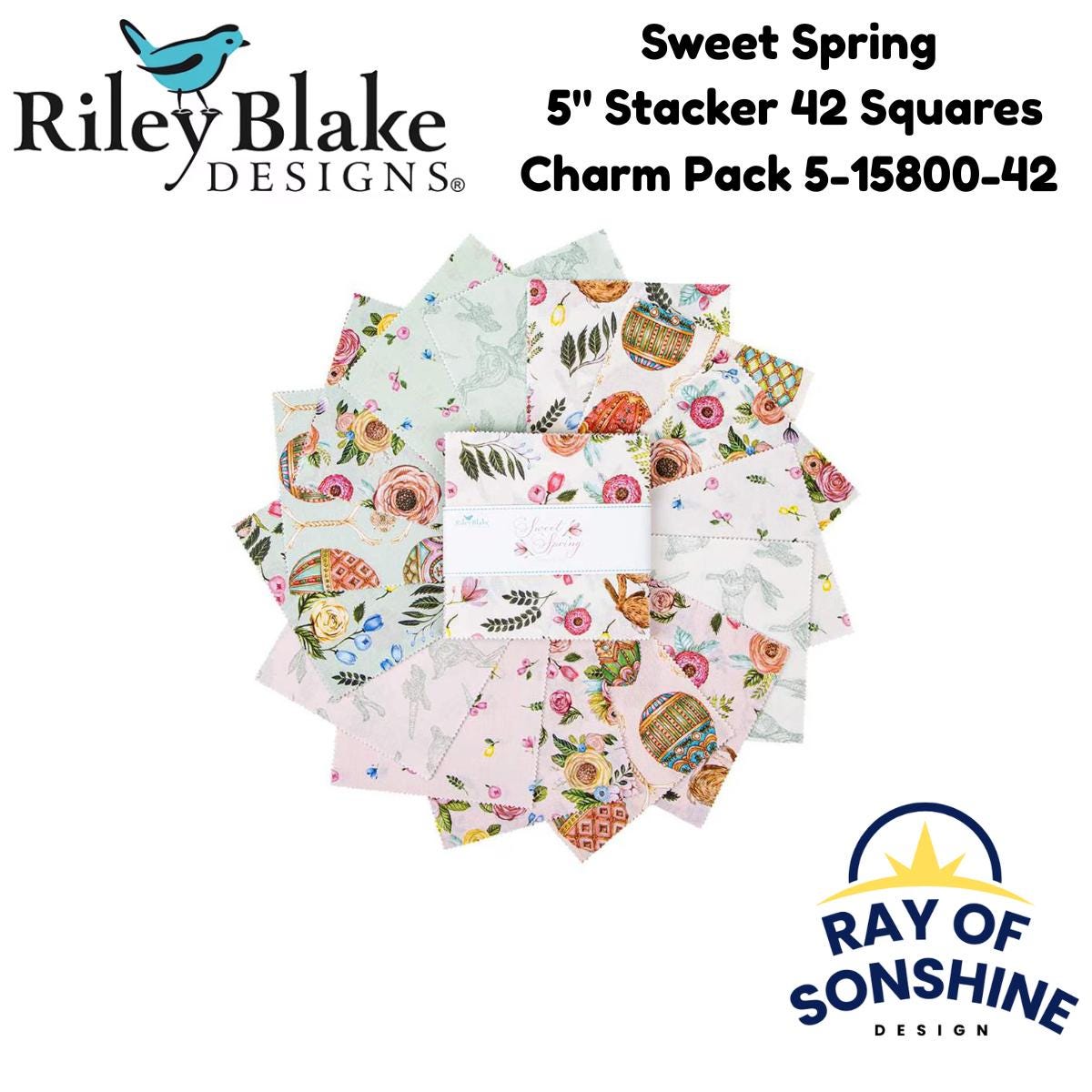 Sweet Spring 5" Stacker (Charm Pack) - Riley Blake Designs - Precuts - 5 - 15800 - 42 - Ray of Sonshine Design
