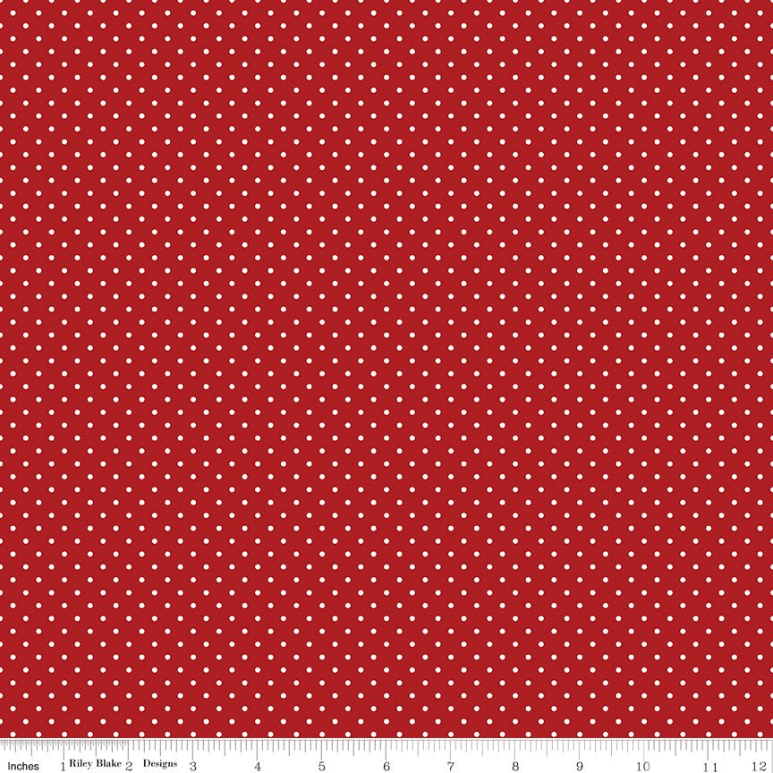 Swiss Dot Barn Red - Ray of Sonshine Design