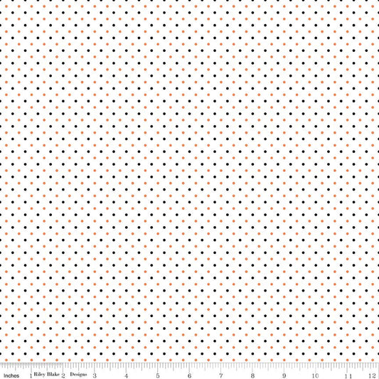 Swiss Dot on White Halloween Halloween Riley Blake Fabric by the Yard - Ray of Sonshine Design