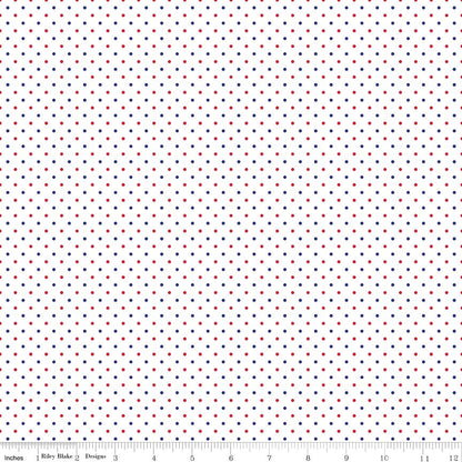 Swiss Dot on White Patriotic - Ray of Sonshine Design
