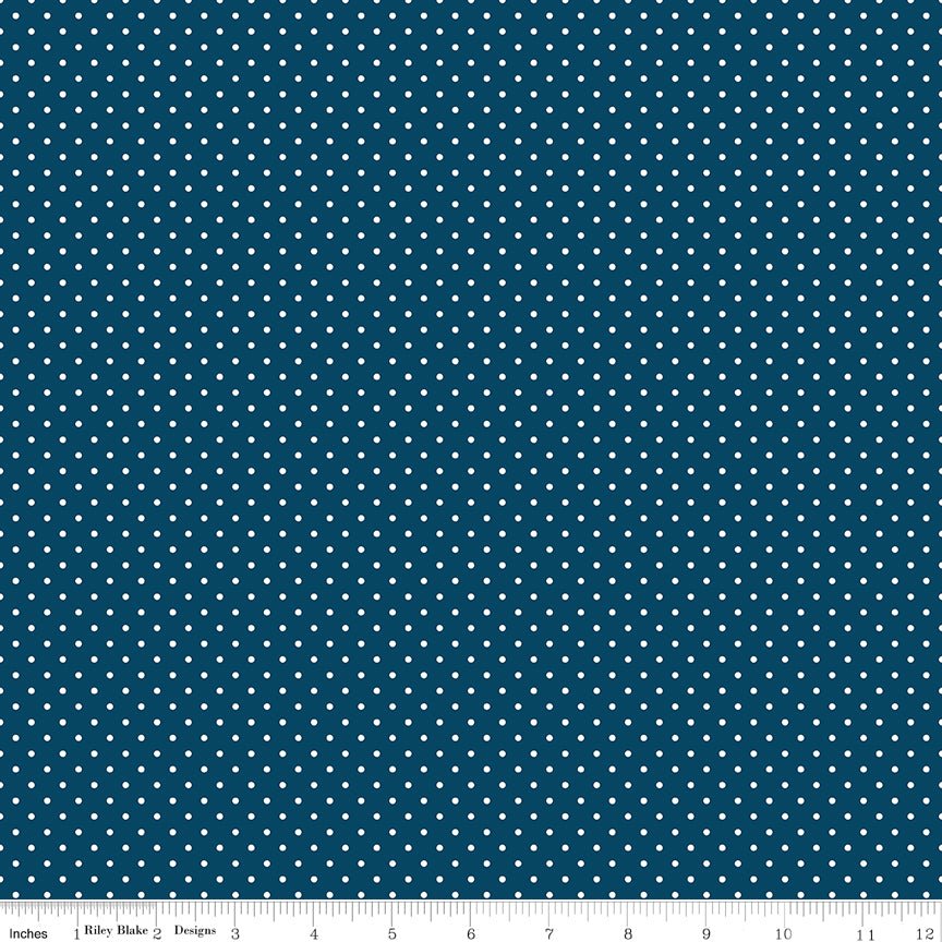 Swiss Dot Oxford Blue - Ray of Sonshine Design