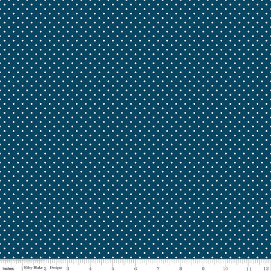 Swiss Dot Oxford Blue - Ray of Sonshine Design