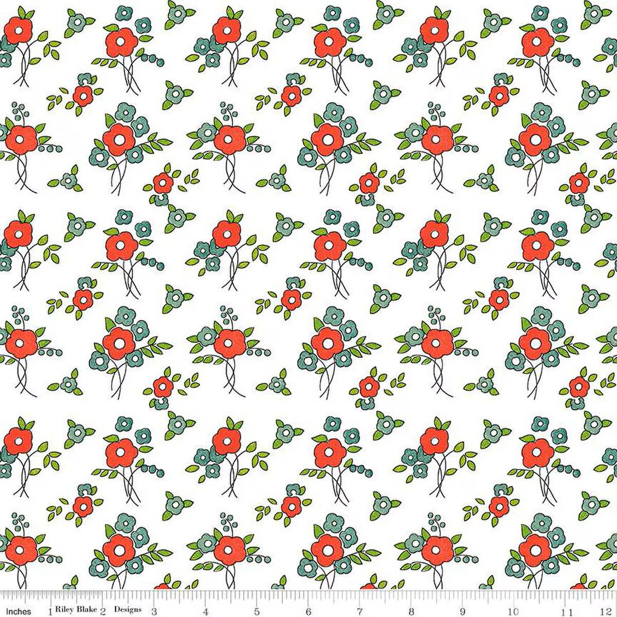 Take Heart Floral White - C15386 - WHITE - Riley Blake Designs - Cotton Fabric by the yard - Ray of Sonshine Design