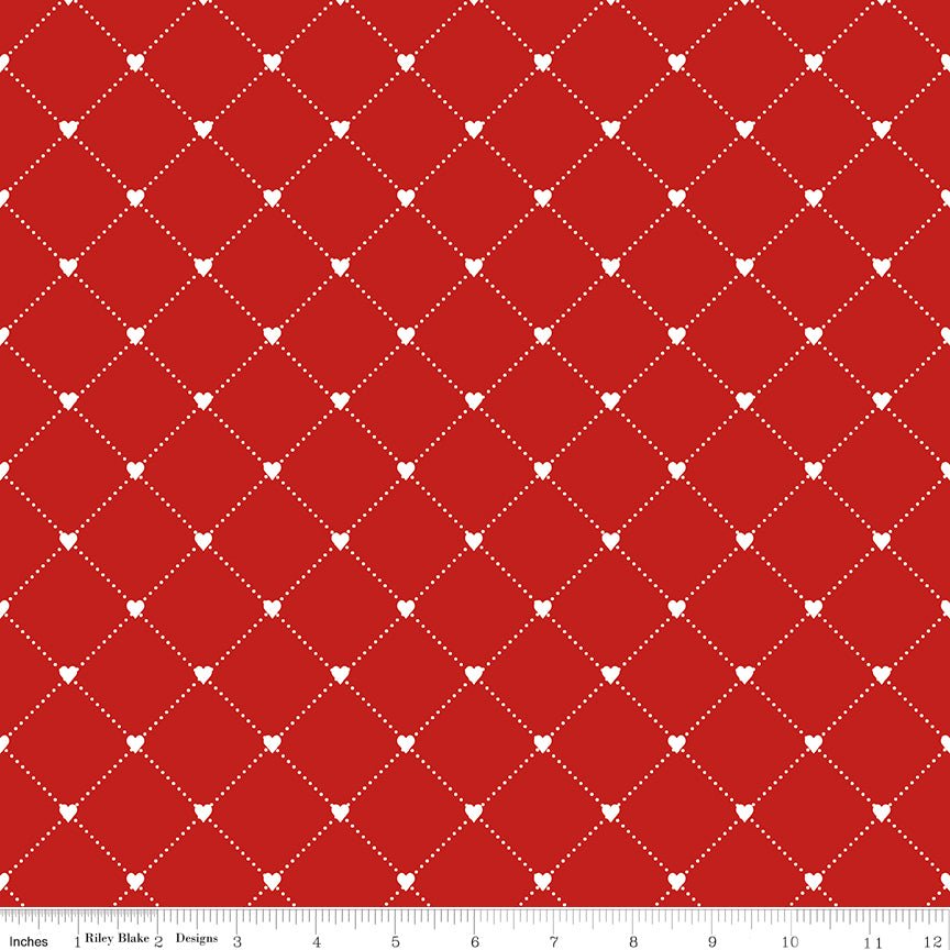 Take Heart Heart Cross Red Riley Blake Designs Quilting Cotton Fabric by the Yard - Ray of Sonshine Design