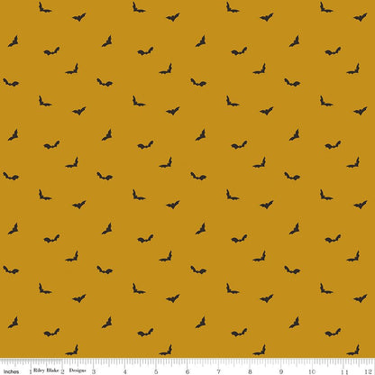 The Apothecary Batwings Gold Riley Blake Designs Fabric by the Yard - Ray of Sonshine Design