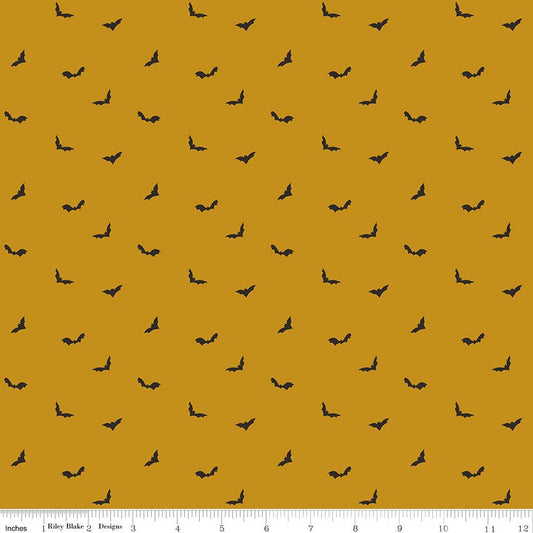 The Apothecary Batwings Gold Riley Blake Designs Fabric by the Yard - Ray of Sonshine Design