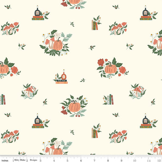The Apothecary Botanicals Cream Riley Blake Designs Fabric by the Yard - Ray of Sonshine Design