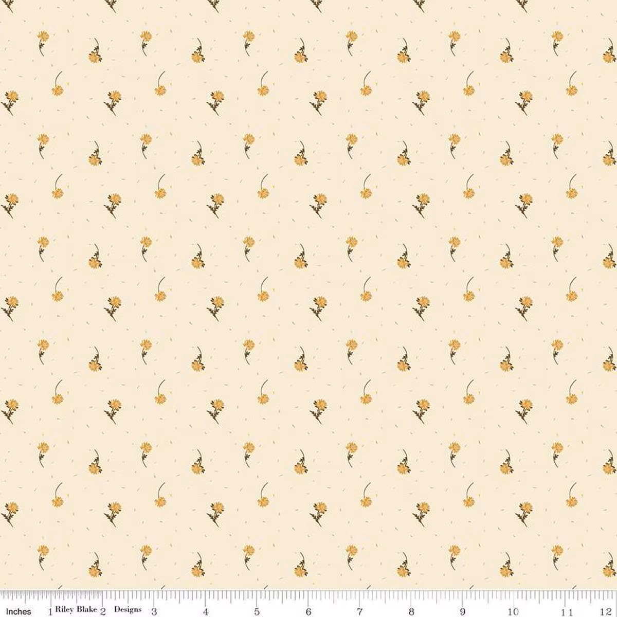 The Awe of Autumn Flower Toss Cream - C16196 - CREAM - Riley Blake Designs - Fall Fabric - Cotton Fabric by the yard - Ray of Sonshine Design