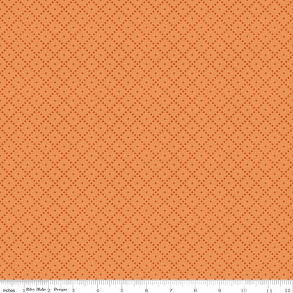 The Awe of Autumn Grid Creamsicle – Riley Blake Designs Fabric by the Yard - Ray of Sonshine Design
