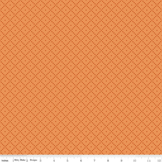 The Awe of Autumn Grid Creamsicle – Riley Blake Designs Fabric by the Yard - Ray of Sonshine Design