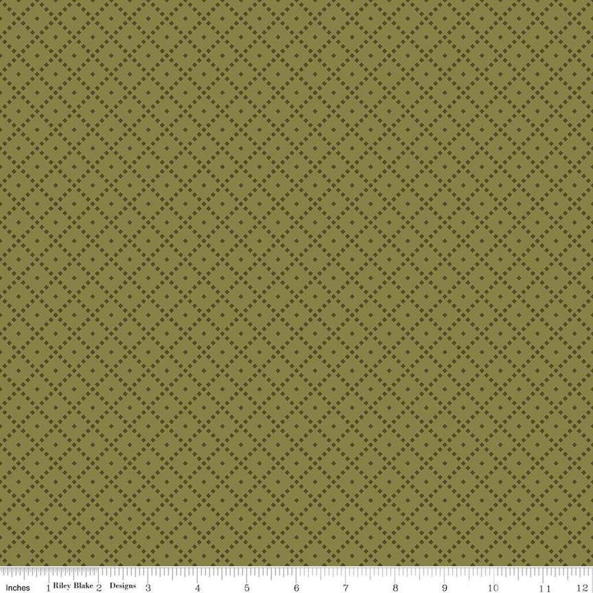 The Awe of Autumn Grid Green - C16197 - GREEN - Riley Blake Designs - Fall Fabric - Cotton Fabric by the yard - Ray of Sonshine Design