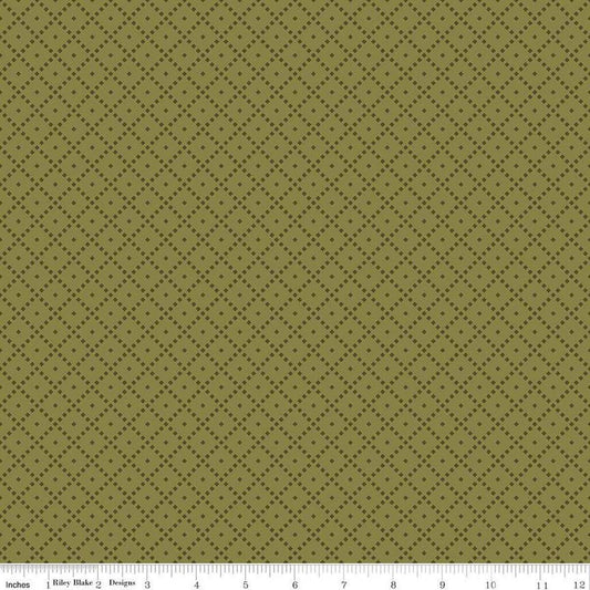 The Awe of Autumn Grid Green - C16197 - GREEN - Riley Blake Designs - Fall Fabric - Cotton Fabric by the yard - Ray of Sonshine Design