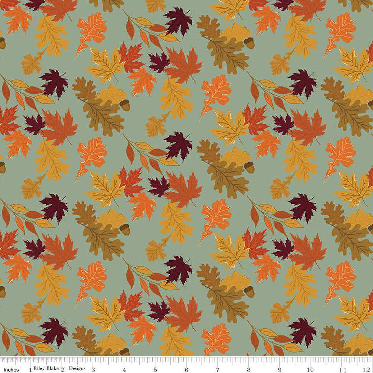 Autumn Leaves Hazy Cotton Fabric by the Yard - Fall Theme – Ray of ...