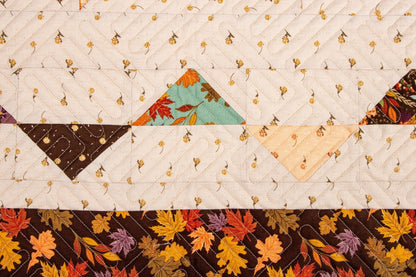 The Awe of Autumn Pressed Leaves Quilt Kit includes pattern, top and binding. Backing not included. KT - 16190 - Ray of Sonshine Design